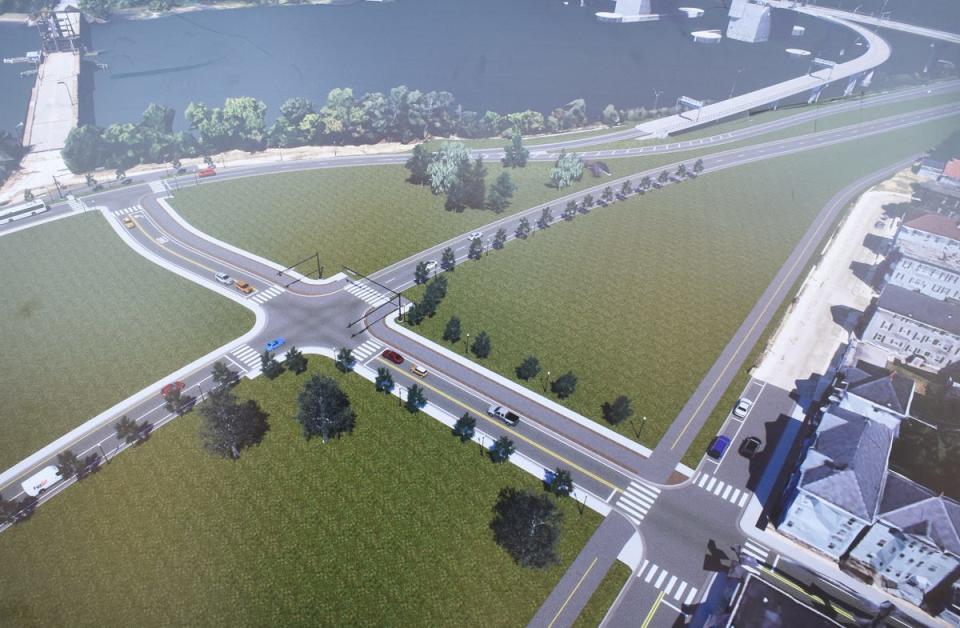 One of the renderings of the Route 79 and Davol Street Corridor Improvement Project.