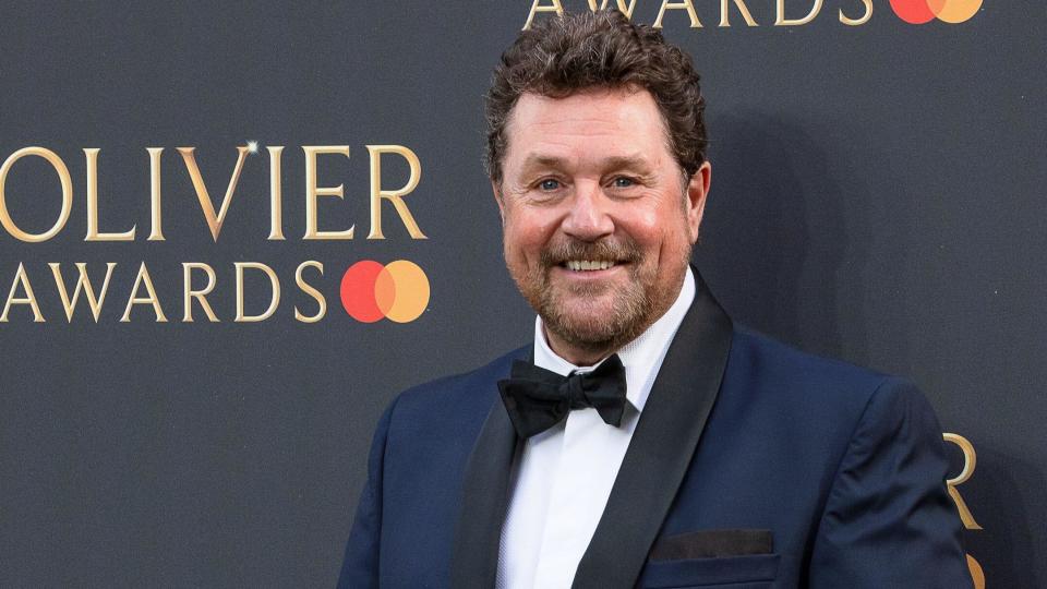 London, UK. 14th Apr, 2024. Michael Ball poses for Photographers on the Green Carpet at the 2024 Olivier Awards at the Royal Albert Hall Credit: David Betteridge/Alamy Live News