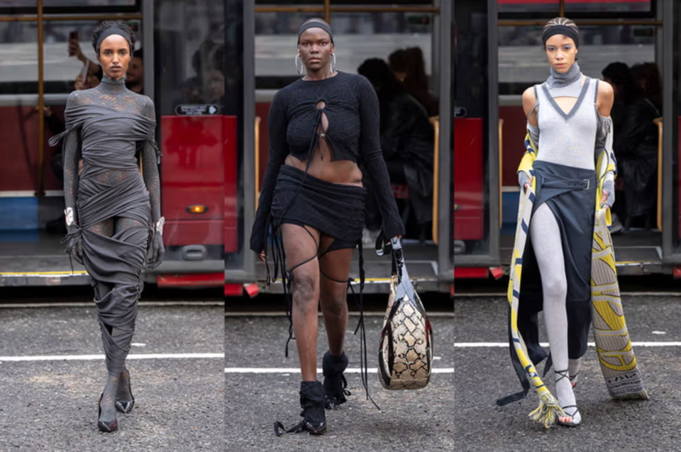 london fashion week runway sinead o dwyer dilara yuhan wang models sheer clothes bodies