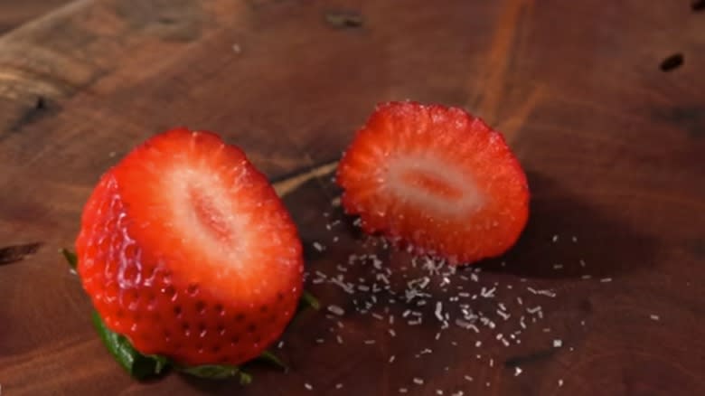 strawberry sprinkled with MSG