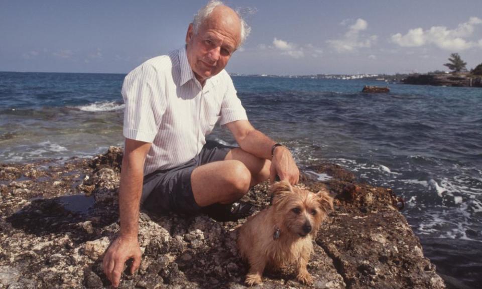 Lord Waddington in Bermuda with his dog. He became governor and commander-in-chief of Bermuda in 1992.