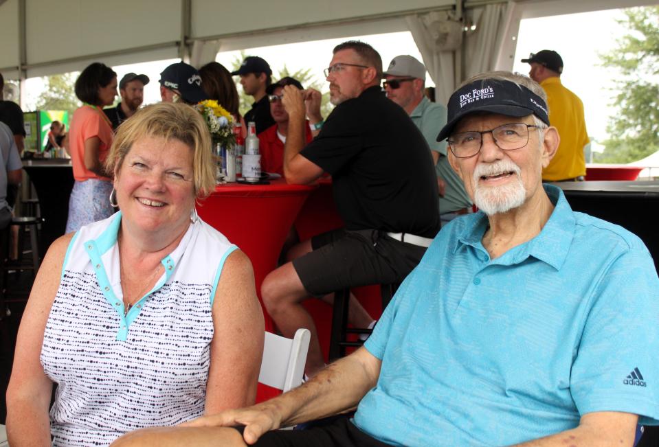 Mike Kaczmarz, right, and his wife Patty Schuh attended the Memorial Health Championship presented by LRS as special guests on Friday, June 30, 2023.