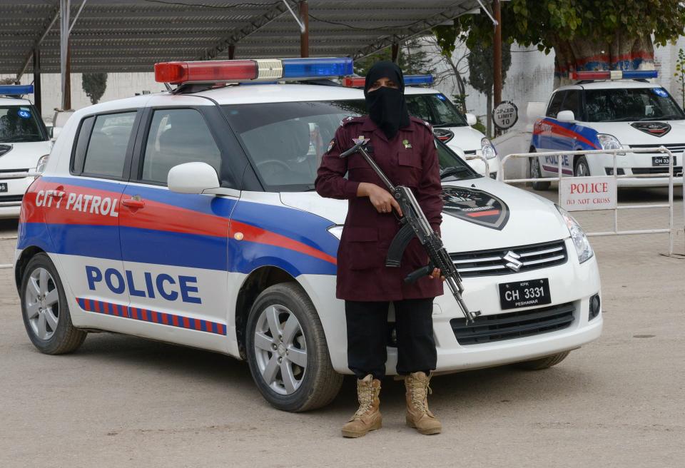 Zahida, a police assistance sub-inspector, poses for a photograph at a police academy in Peshawar, Pakistan, on&nbsp;Feb. 26, 2018.