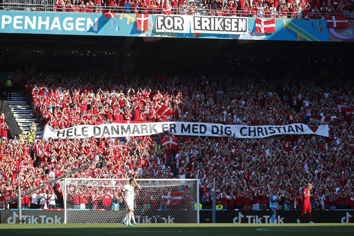 It was an emotional day for Denmark. (Photo by Wolfgang Rattay - Pool/Getty Images)