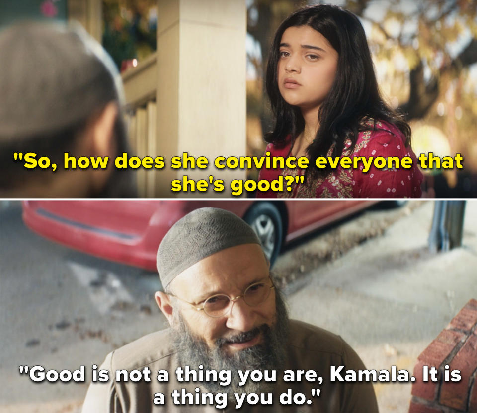 Imam saying, "Good is not a thing you are, Kamala, it's a thing you do"