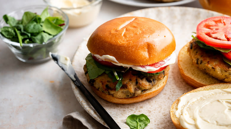 mushroom chicken burger