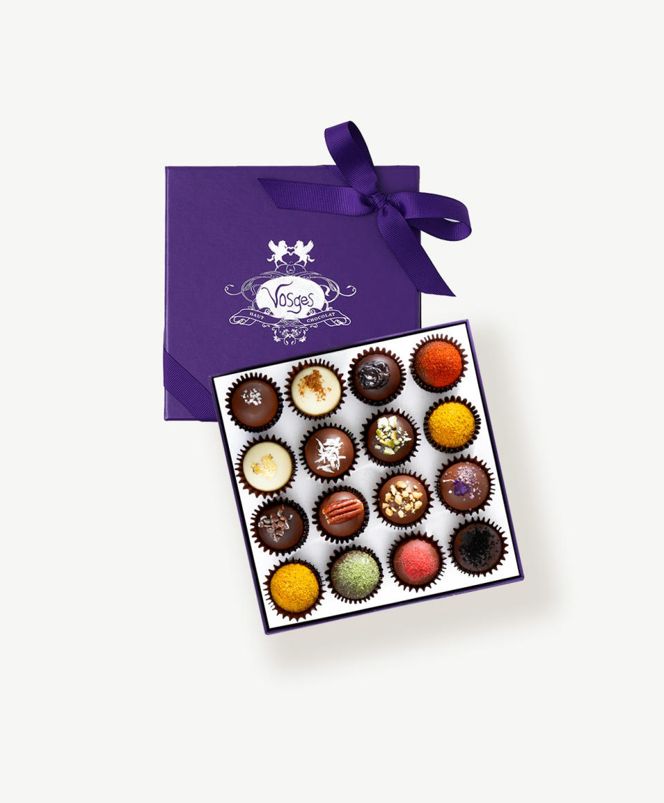 <p><a href="https://go.redirectingat.com?id=74968X1596630&url=https%3A%2F%2Fwww.vosgeschocolate.com%2Fproducts%2Fexotic-truffle-collection-16-pieces&sref=https%3A%2F%2Fwww.harpersbazaar.com%2Ffashion%2Ftrends%2Fg46303963%2Fbest-valentines-day-gifts-for-her%2F" rel="nofollow noopener" target="_blank" data-ylk="slk:Shop Now;elm:context_link;itc:0;sec:content-canvas" class="link ">Shop Now</a></p><p>Exotic Truffle Collection, 16 pieces</p><p>vosgeschocolate.com</p><p>$50.00</p><span class="copyright">Vosges</span>