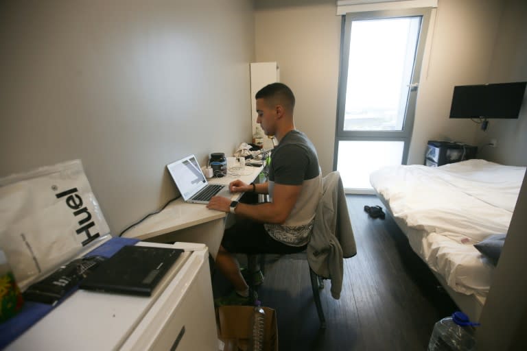 Personal trainer Adam Saez, seen at his apartment at the co-living building The Collective Old Oak in north-west London