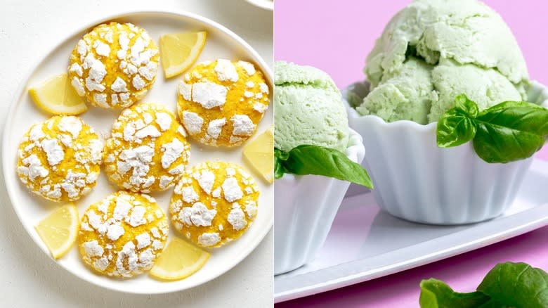 lemon cookies and ice cream