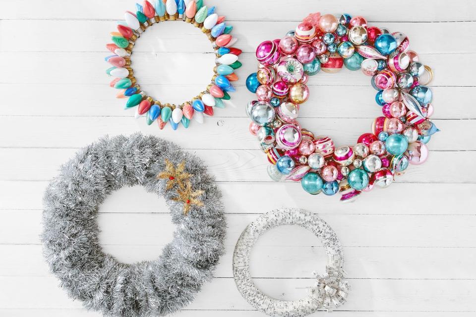 DIY Flea Market Christmas Wreaths