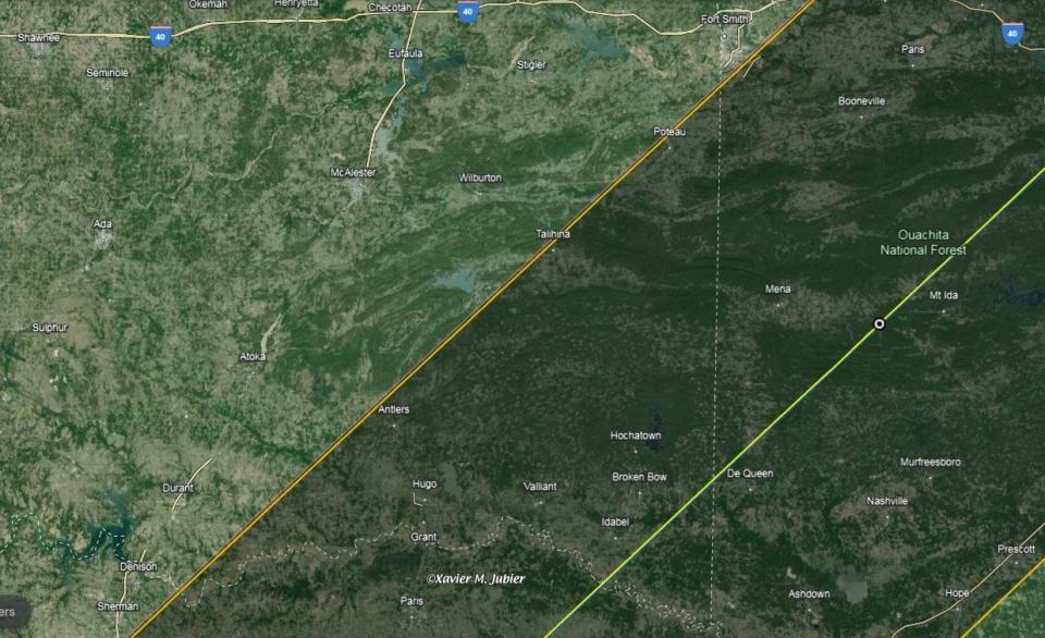 Expert John Irwin has recently published a new map with updated lines for the April 8 solar eclipse.