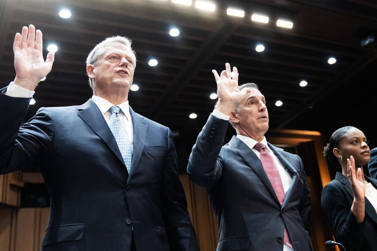 NCAA president Charlie Baker and Big Ten commissioner Tony Petitti spoke to the Senate Judiciary Committee on 