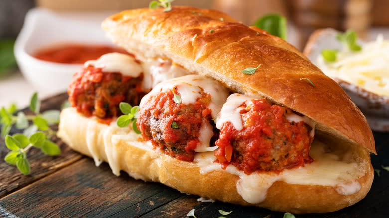 Meatballs with sauce and cheese