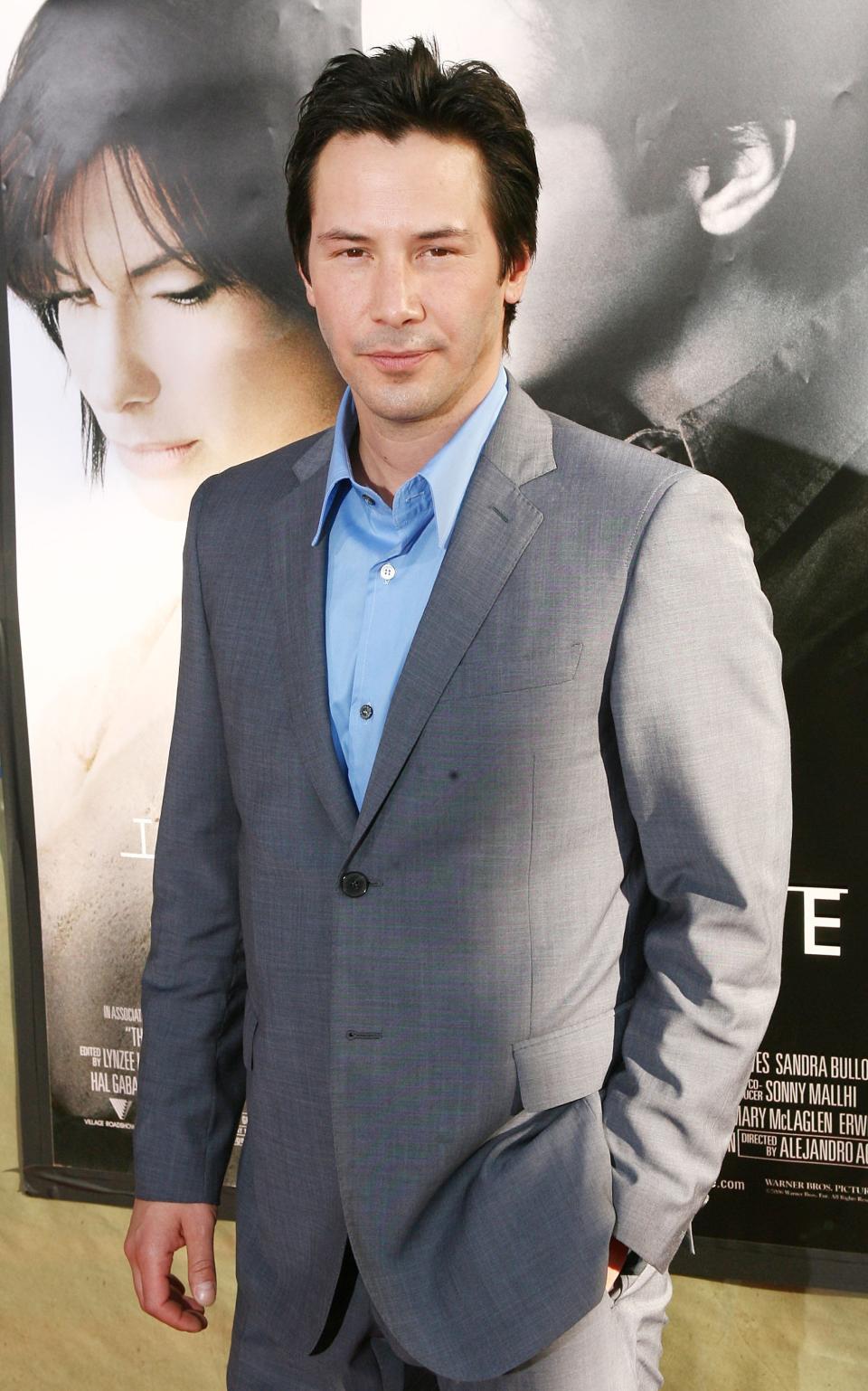 Keanu Reeves arrives at the premiere of Warner Bros. Pictures' 'The Lake House' at the Cinerama Dome on June 13, 2006 in Los Angeles, California. 