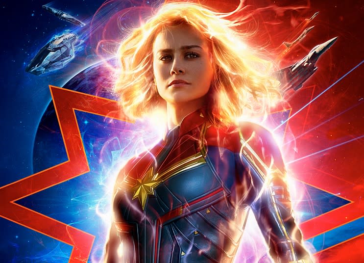 Auf dem Original-Plakat ist Brie Larson als “Captain Marvel” zu sehen. In der Photoshop-Version von Josh Rossi nimmt seine Tochter Nellee den Platz der Hollywood-Schauspielerin ein. Foto: Disney