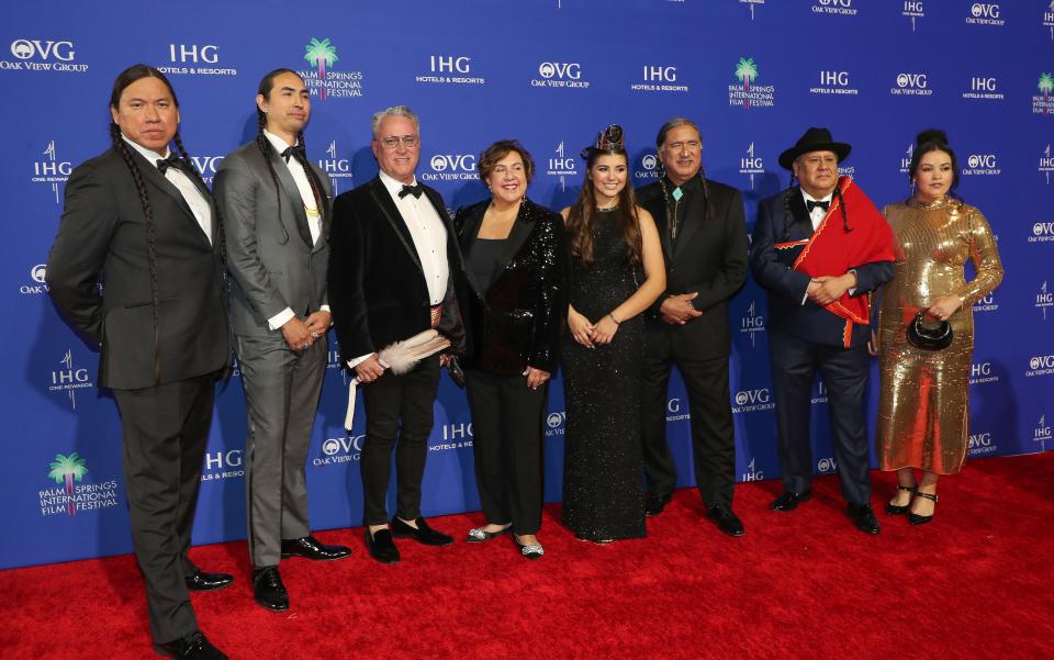 Some of the cast of Killers of the Flower Moon are photographed on the red carpet during the Palm Springs International Film Festival Film Awards Presentation at the Palm Springs Convention Center in Palm Springs, Calif., on Thurs., Jan. 4, 2024.