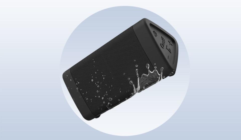 Portable waterproof Bluetooth speaker.