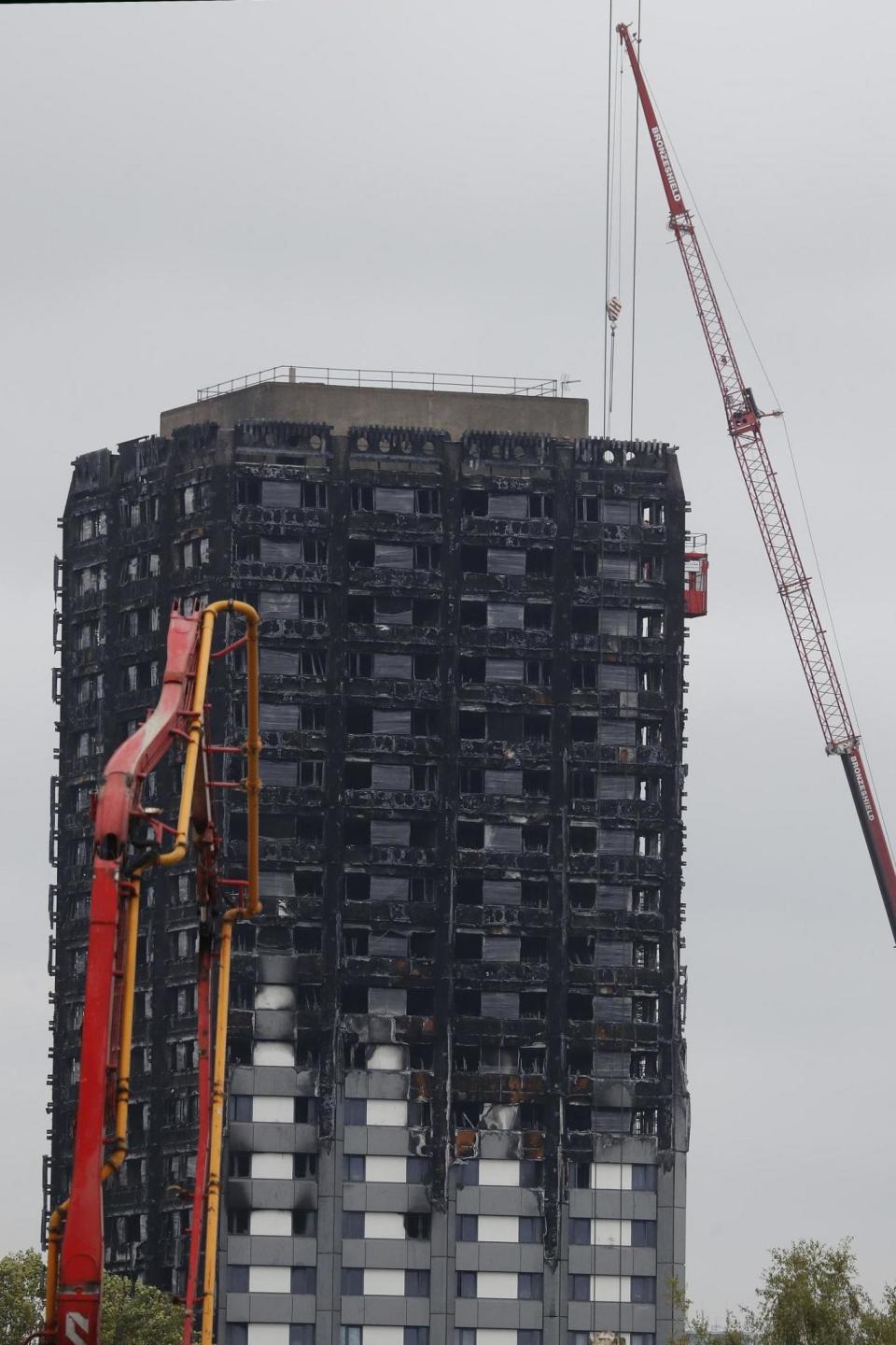 The charred remains of Grenfell Tower in west London. (AP)