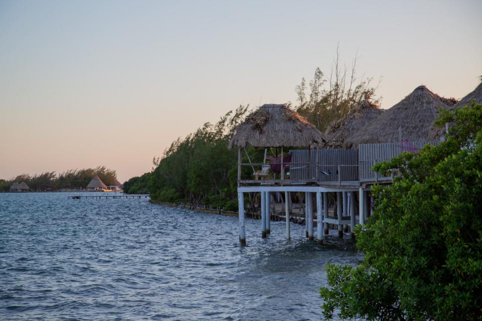 A view of the islands bungalows, which have a shared deck.