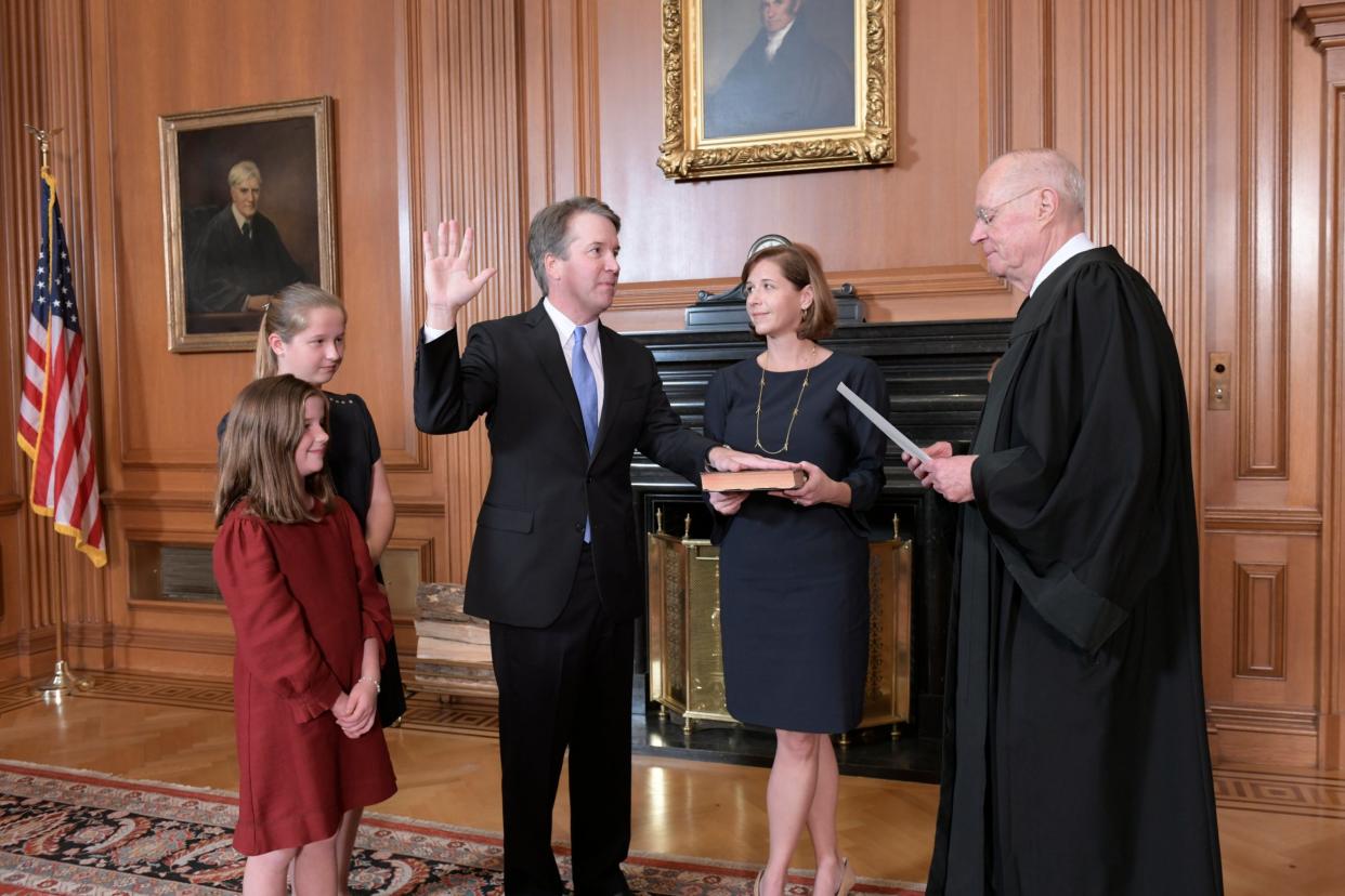 The 53-year-old judge was sworn in to the Supreme Court on Saturday in the face of massive opposition: Getty