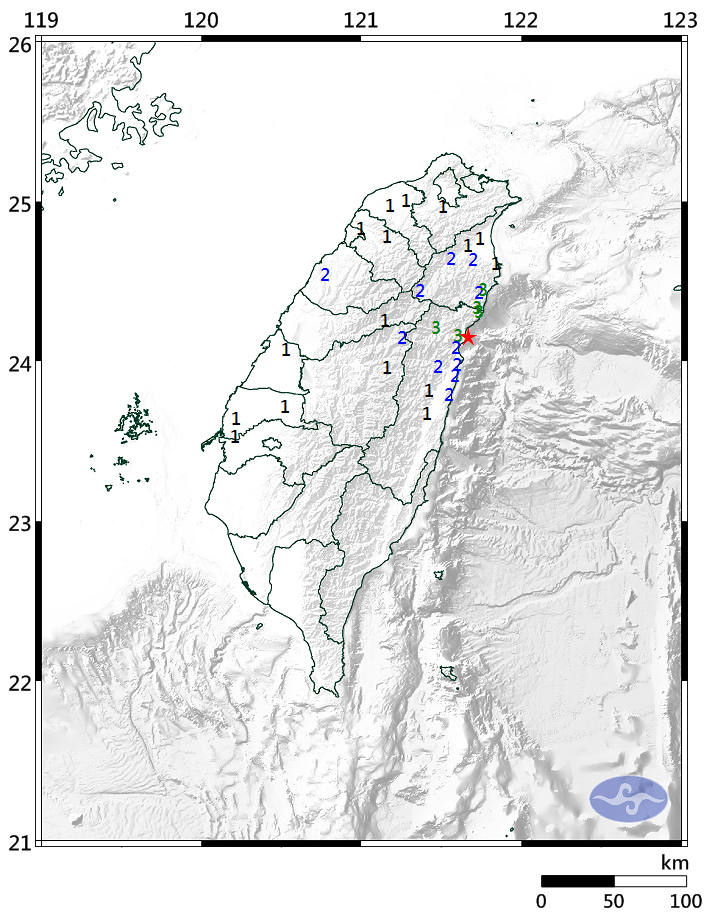 根據中央氣象局最新資訊，今(9)日中午12時12分發生芮氏規模4.6地震，地震深度27.1公里。   圖：中央氣象局/提供