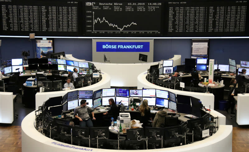 The German share price index DAX graph is pictured at the stock exchange in Frankfurt, Germany, January 3, 2019. REUTERS/Staff