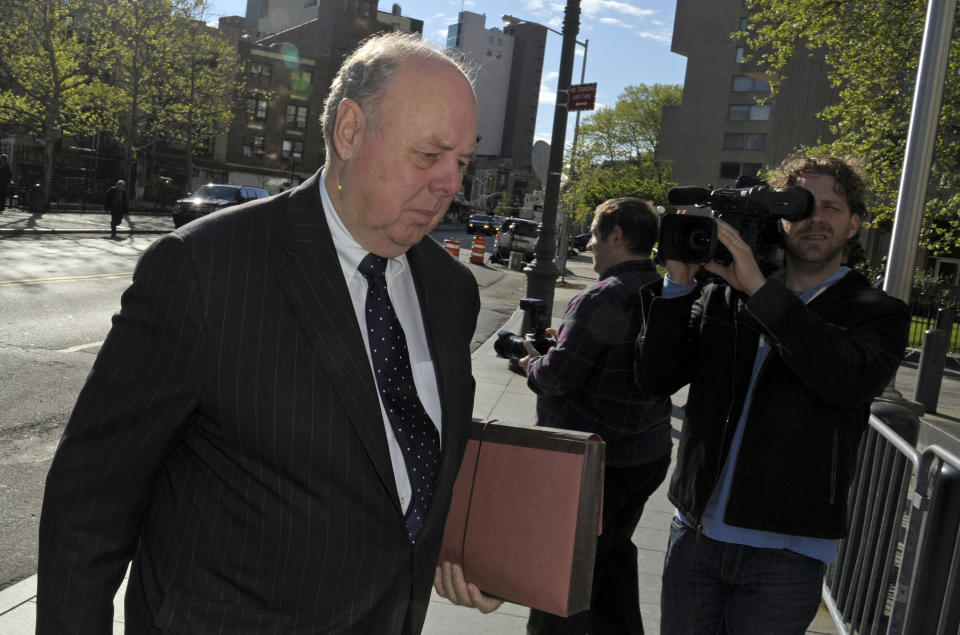 John Dowd enters federal court in New York, U.S., on Thursday, May 5, 2011. (Bloomberg)