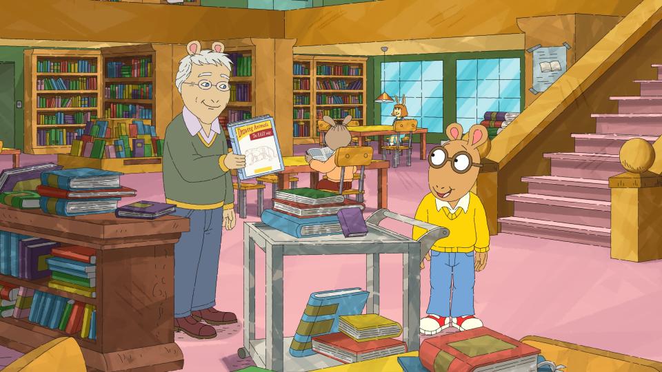 A cartoon depiction of Marc Brown talks with Arthur for some of the final episodes.