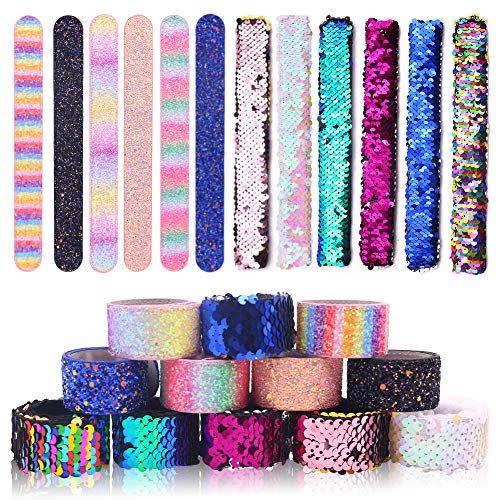 22) Glitter Slap Bracelets