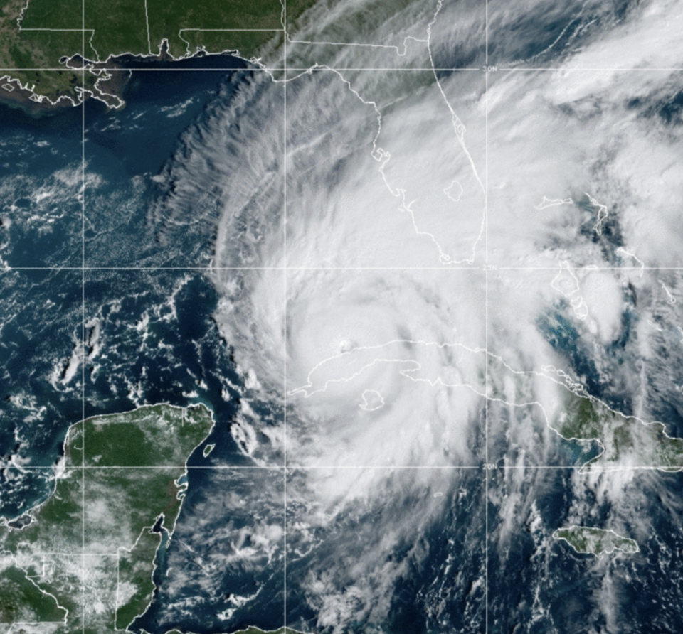 Hurricane Ian strengthened to become a Category 3 storm early on Tuesday (CIRA/NOAA)