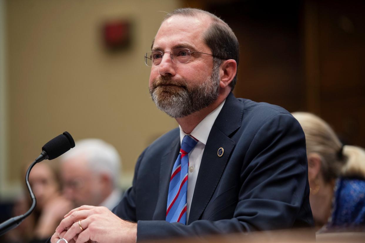 Health secretary Alex Azar giving evidence on coronavirus to the House energy and commerce health subcommittee: REUTERS