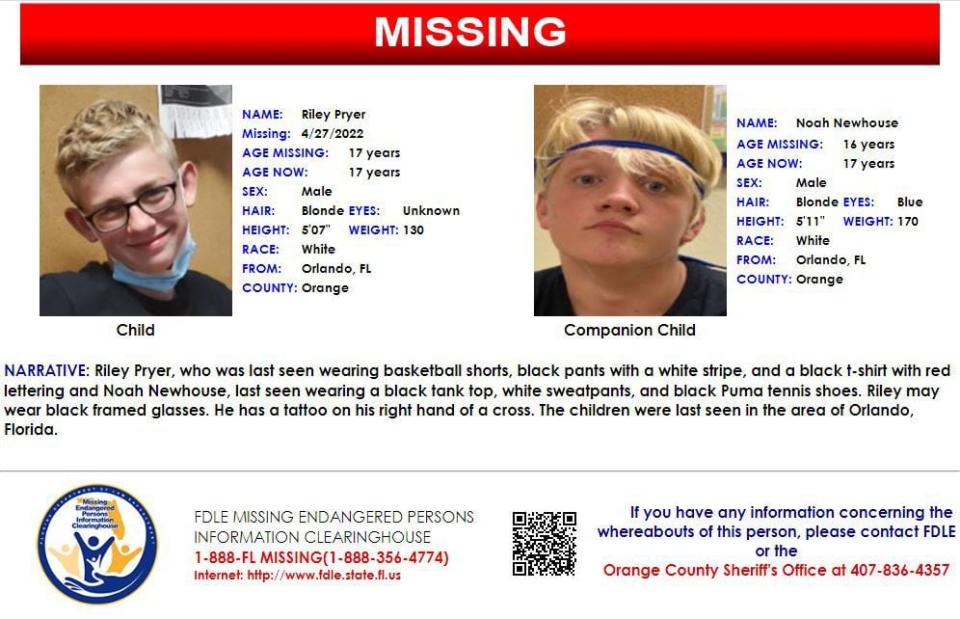 Riley Pryer was last seen in Orlando on April 27, 2022.