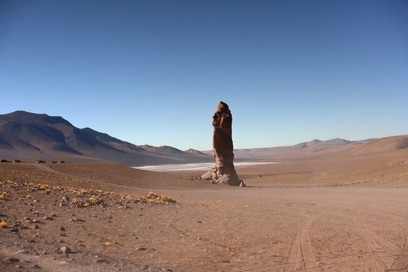 FILE PHOTO: Atacama Desert salt flats, lithium deposit spots, in Chile