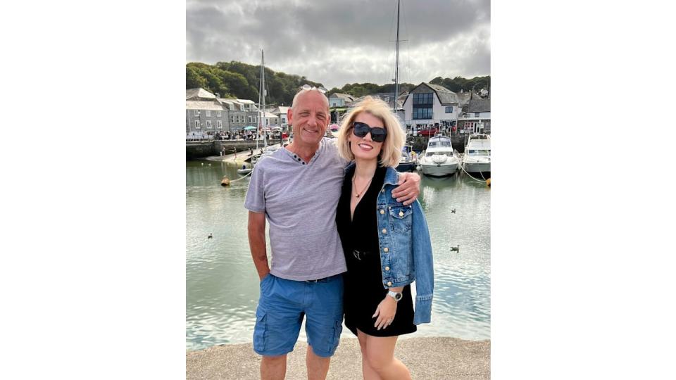 Steve Fletcher and his daughter Amelia on their family holiday in Cornwall 