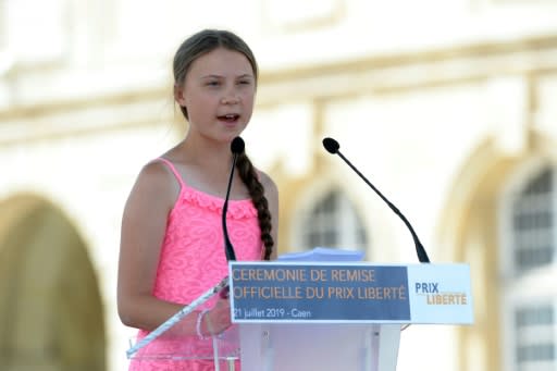 Thunberg was honoured over the weekend with the 2019 'Freedom prize', in Normandy, northern France