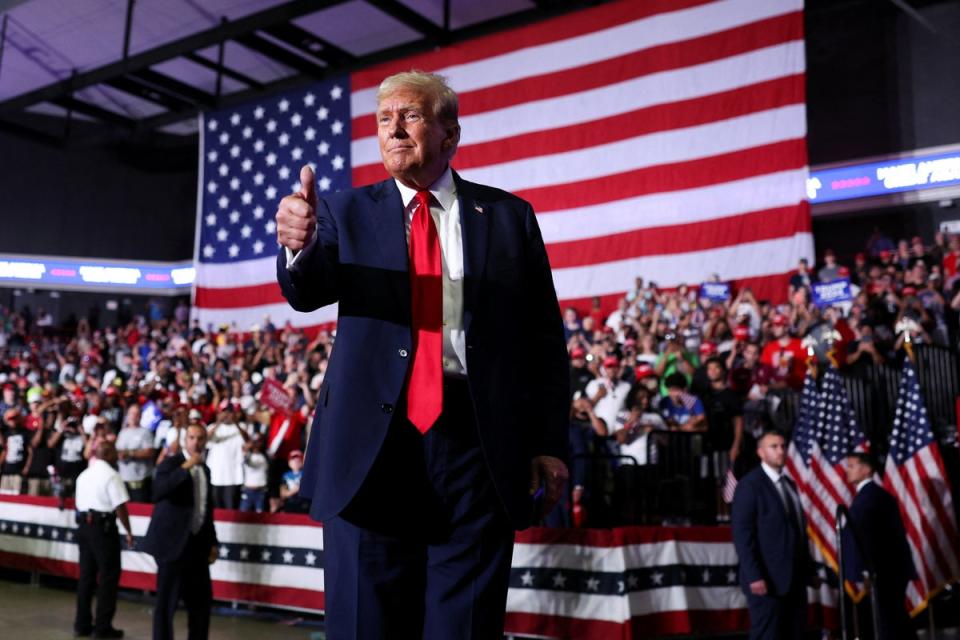 Donald Trump at a campaign event in Philadelphia, Pennsylvania, on June 22, 2024 where he spoke about the upcoming presidential debate with Joe Biden (REUTERS)