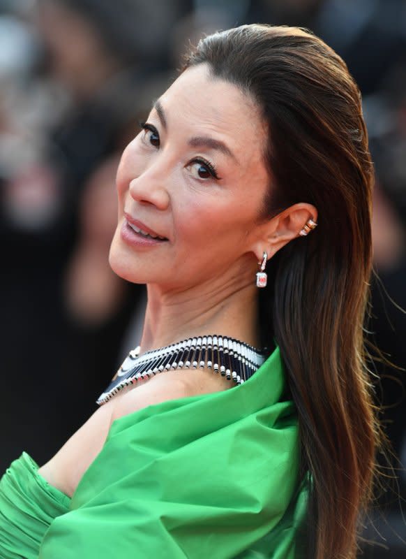 Michelle Yeoh attends the premiere of Firebrand at the 76th Cannes Film Festival at Palais des Festivals in Cannes, France in 2023. File Photo by Rune Hellestad/ UPI