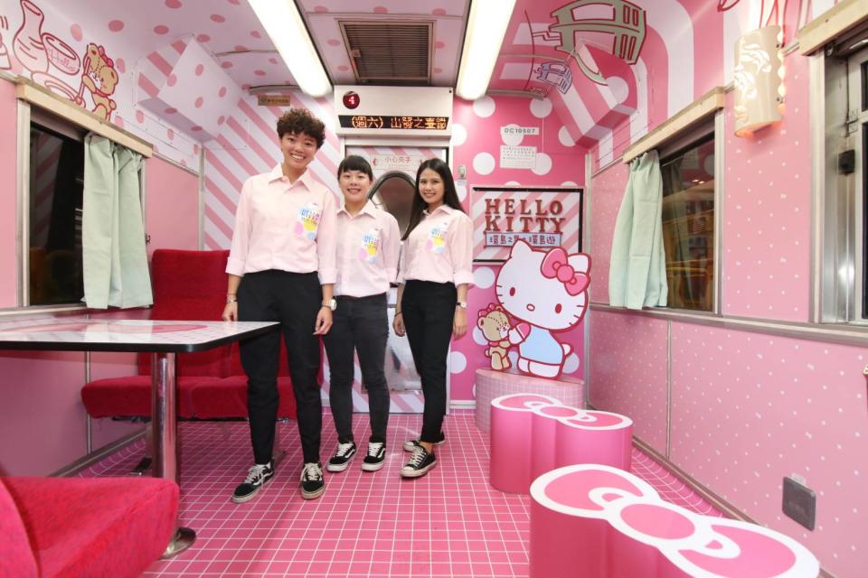 環島之星 Hello Kitty 繽紛列車，打造萌指數破表。〔圖／臺鐵提供2019.07.03〕