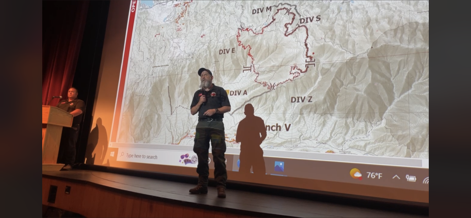 Fire and other agency officials updated the public on Thursday during the Radford Fire Community Meeting at Big Bear Lake City Hall- Performing Arts Center. The meeting was streamed live on Facebook.