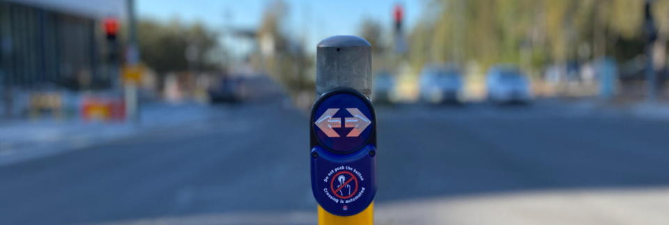 An example of what a touchless pedestrian crossing looks like in NSW.