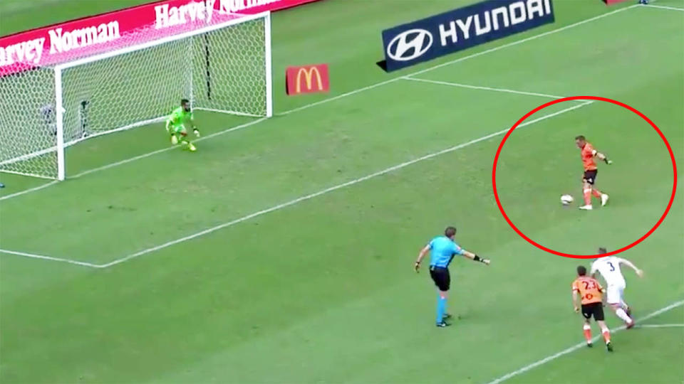 Eric Bautheac’s cheeky penalty. Image: A-League