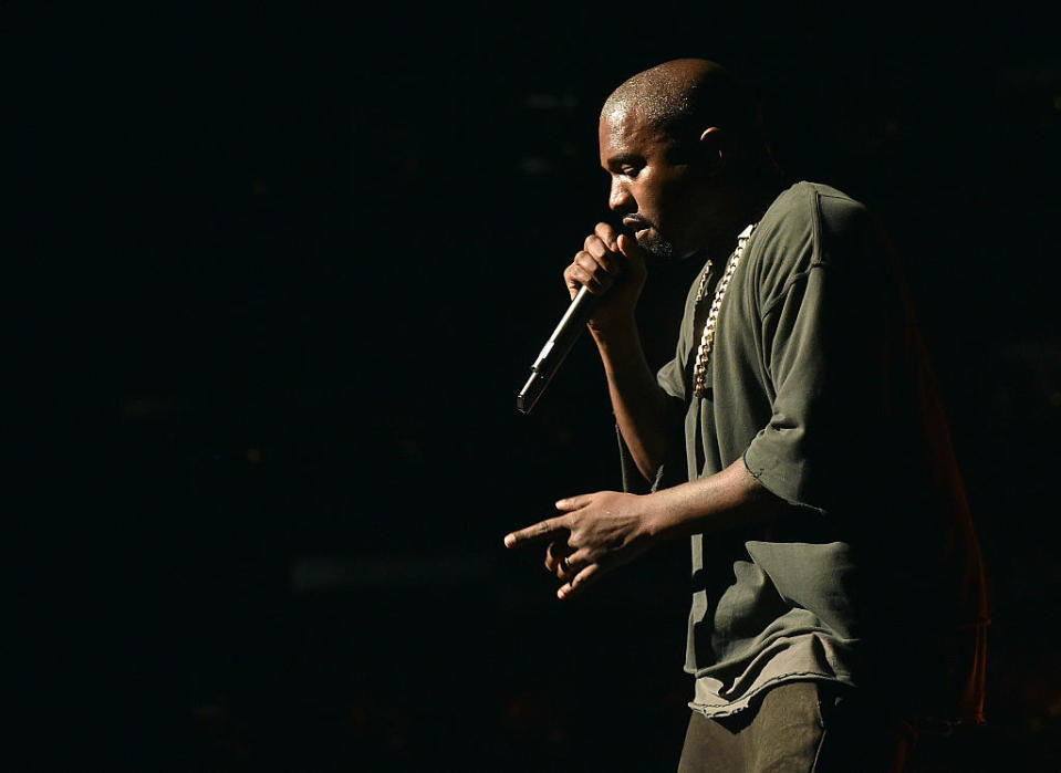 Kanye West performing