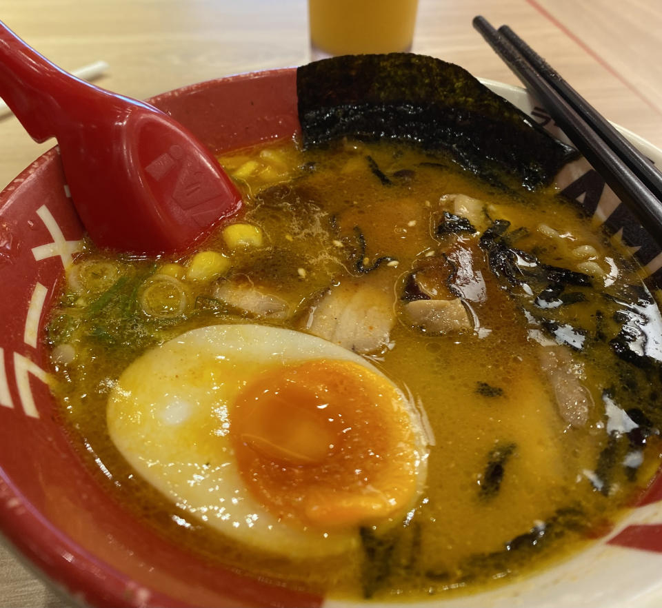 creamy ramen with an egg