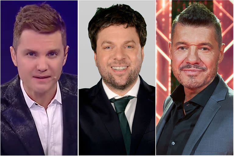 Santiago del Moro, Guido Kaczka y Marcelo Tinelli, los conductores estelares del prime time televisivo