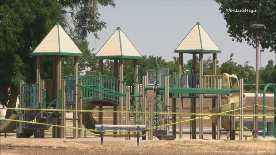 A young boy was found dead at a playground at Courson Park in Palmdale on May 22, 2024. (Don Luis Meza)