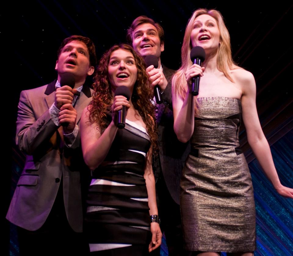 The cast of the 2012 production of Florida Studio Theatre’s original revue “Reel Music,” which will get an update this season. From Matt Mundy, L.R. Davidson, Gil Brady, and Liz Power