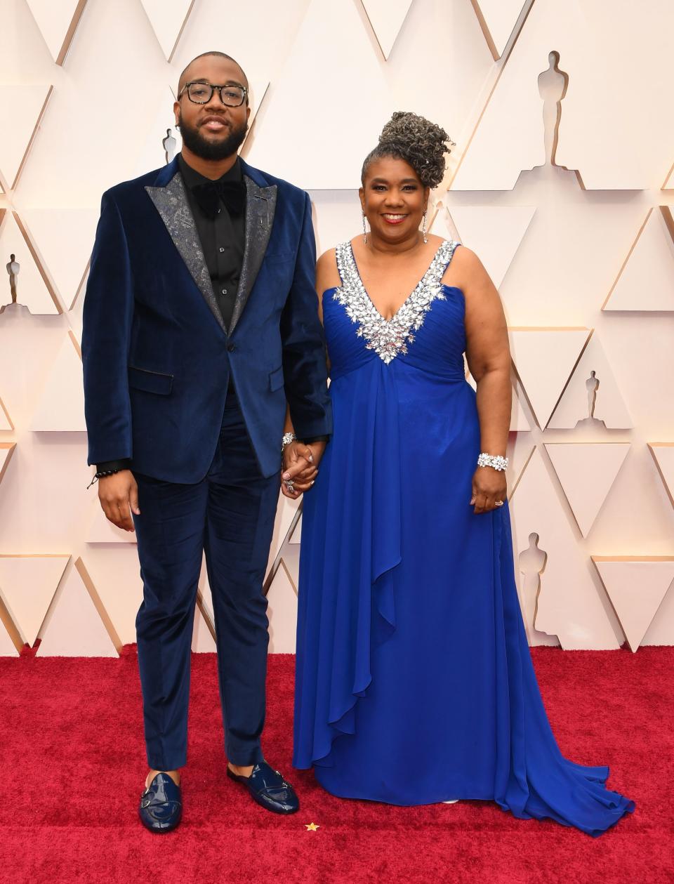 US composer Joshuah Brian Campbell and guest arrive for the 92nd Oscars at the Dolby Theatre in Hollywood, California on February 9, 2020. (Photo by Robyn Beck / AFP) (Photo by ROBYN BECK/AFP via Getty Images)