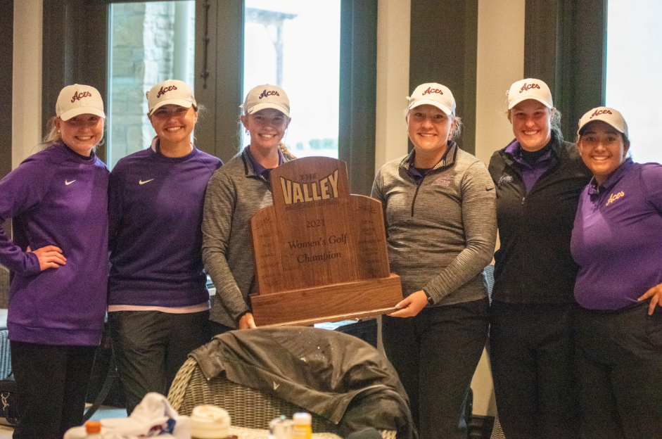 The UE women's golf team won the MVC title for the first time in program history this spring.