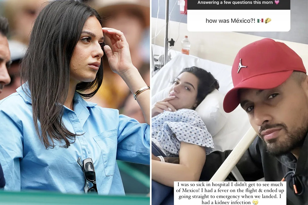 Costeen Hatzi, pictured here in hospital while in Mexico with Nick Kyrgios.