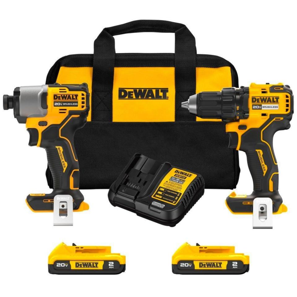 <p><a href="https://go.redirectingat.com?id=74968X1596630&url=https%3A%2F%2Fwww.acmetools.com%2Fdewalt-20v-max-brushless-2-tool-combo-kit-dck227d2%2F885911907019.html&sref=https%3A%2F%2F" rel="nofollow noopener" target="_blank" data-ylk="slk:Shop Now;elm:context_link;itc:0;sec:content-canvas" class="link ">Shop Now</a></p><p>20V Max Brushless 2 Tool Combo Kit</p><p>acmetools.com</p><p>$149.00</p>